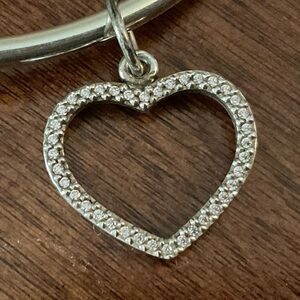 Retired PANDORA Sterling Silver S 925 ALE Be Mine Valentine Heart CZ Pendant